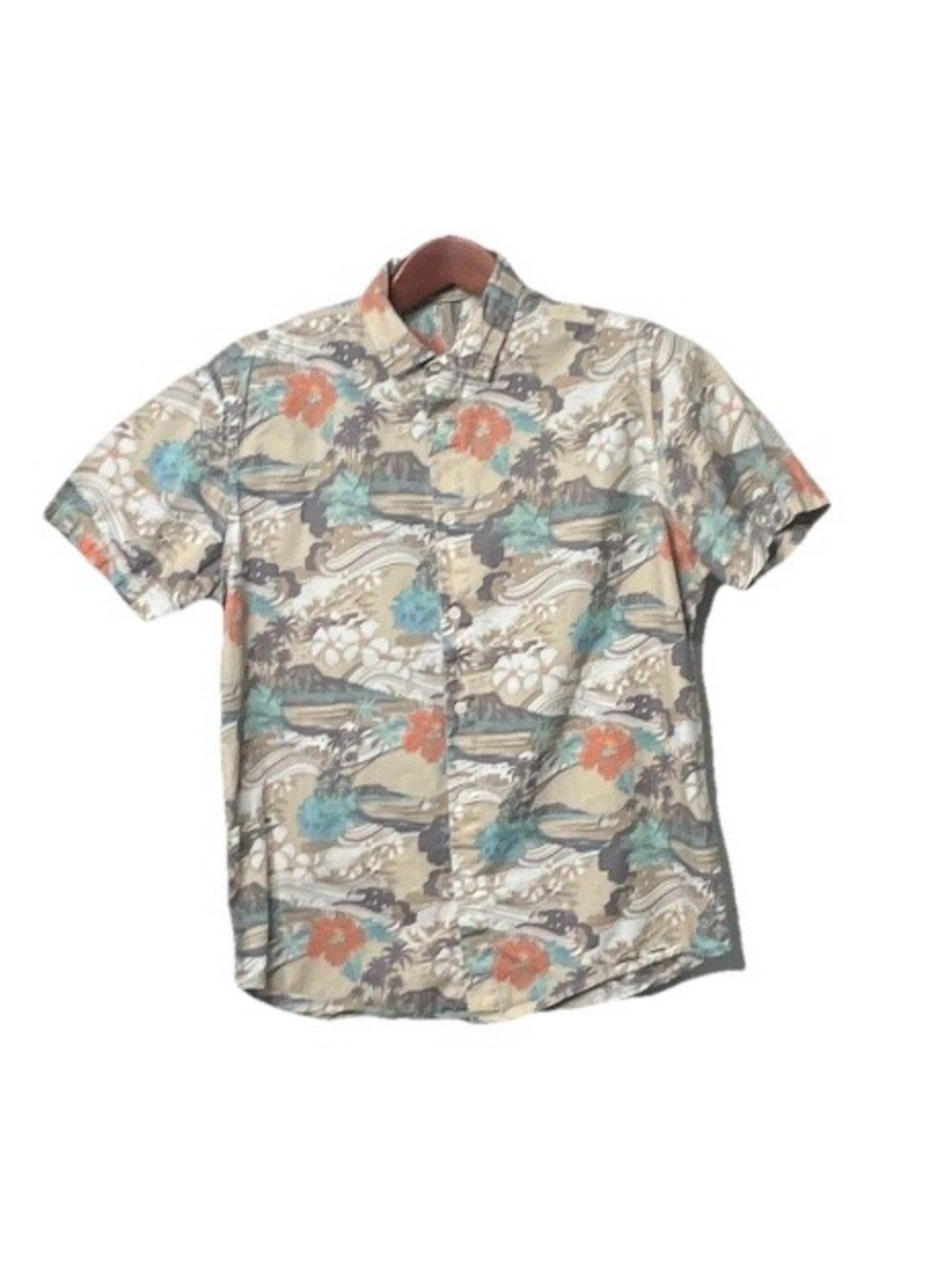 Paradise Collection Short-Sleeve Floral Print Button-Up Shirt